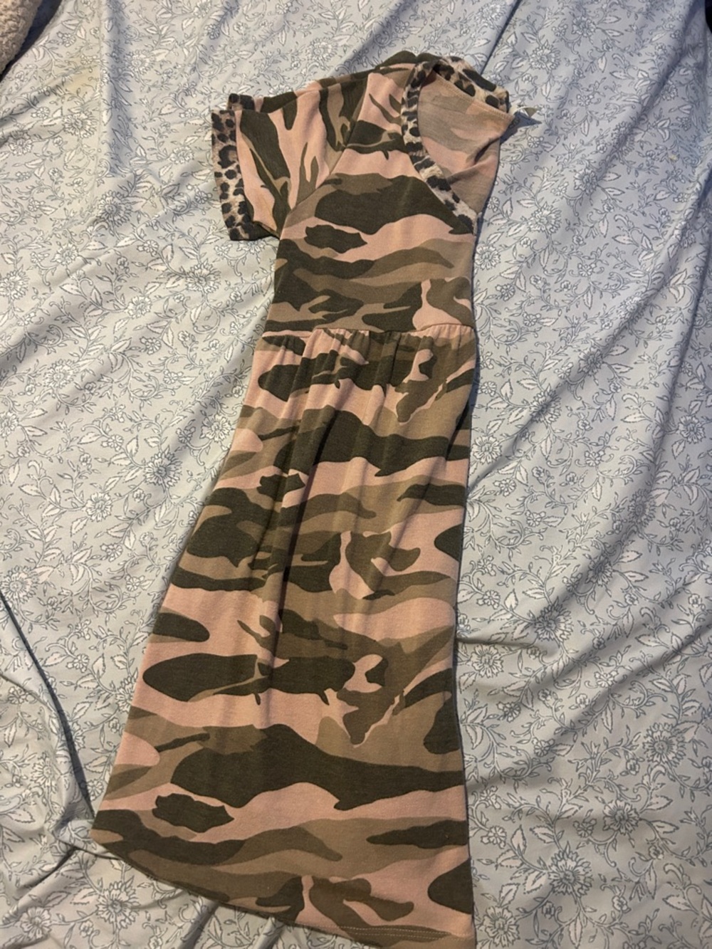 Tan + Olive Camo Midi Dress